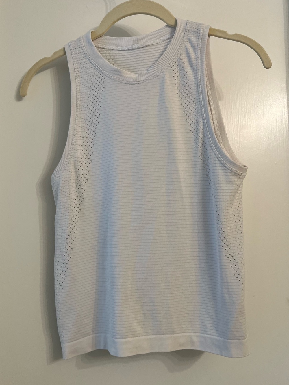 lululemon athletica White Perforated Athletic Tank Top